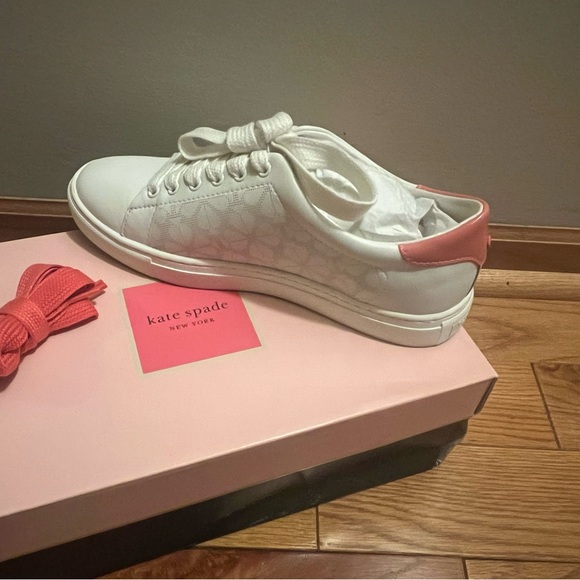 Women's White and Pink Sneakers - Picture 3 of 3